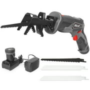 XtremepowerUS 12V Cordless Reciprocating Saw with Clamping Jaw 3 Saw Blades for Wood Metal Cutting