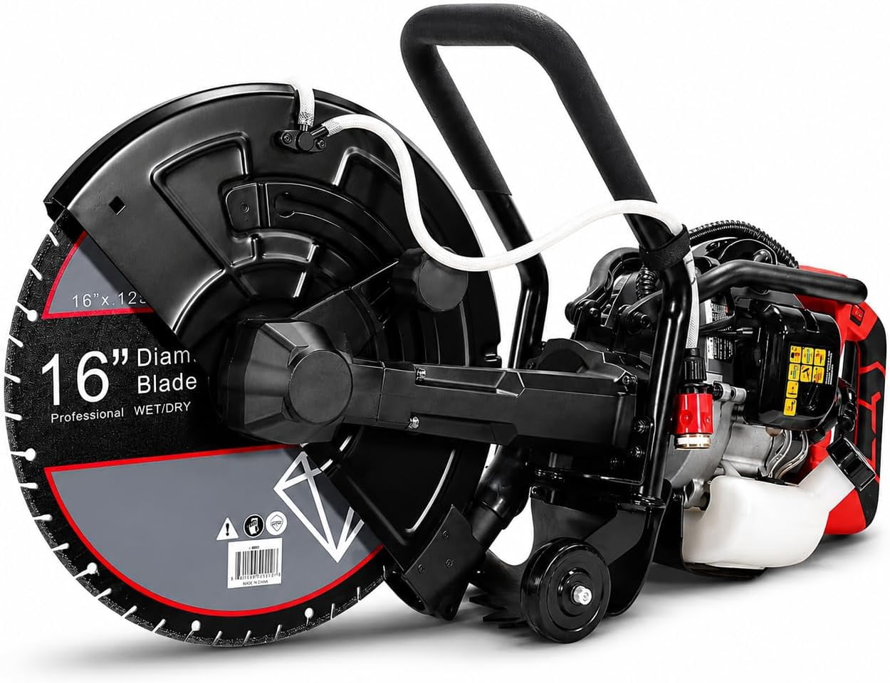 XtremepowerUS 16-Inch Wet/Dry Concrete Cut-Off Saw, 52cc Gas Engine, Water Line Guide Roller, 2000W