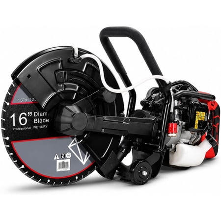 XtremepowerUS 16-Inch Wet/Dry Concrete Cut-Off Saw, 52cc Gas Engine, Water Line Guide Roller, 2000W