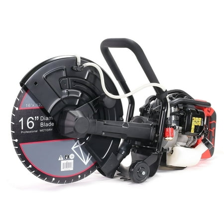 XtremepowerUS 16-Inch Wet/Dry Concrete Cut-Off Saw, 52cc Gas Engine, Water Line Guide Roller, 2000W