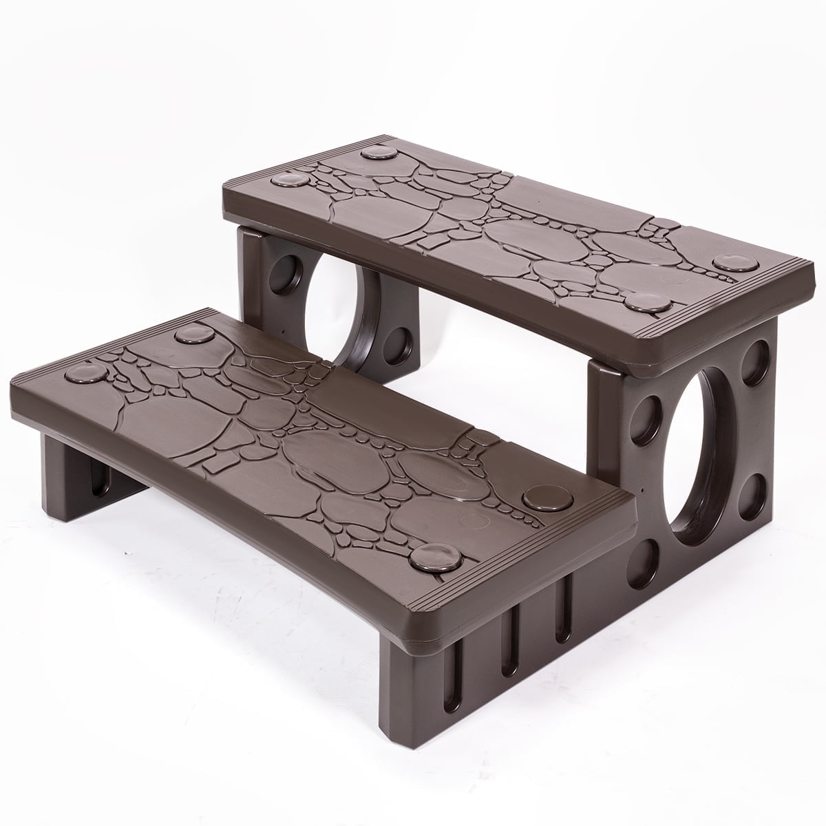 Mocha Plastic Anti-Skid 2-Step Spa and Pool Steps