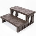 thumbnail image 1 of XtremepowerUS Spa Step Hot Tub Step Universal Camper Deck - Anti-Slip - 2 Step Brown, 1 of 7