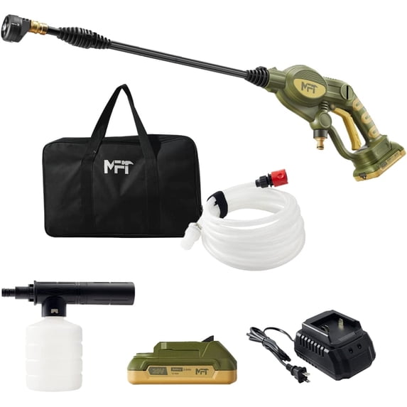 XtremepowerUS - 20V Cordless Pressure Washer, 387.5 PSI, 20V 2A Battery, Portable Power Cleaner packs