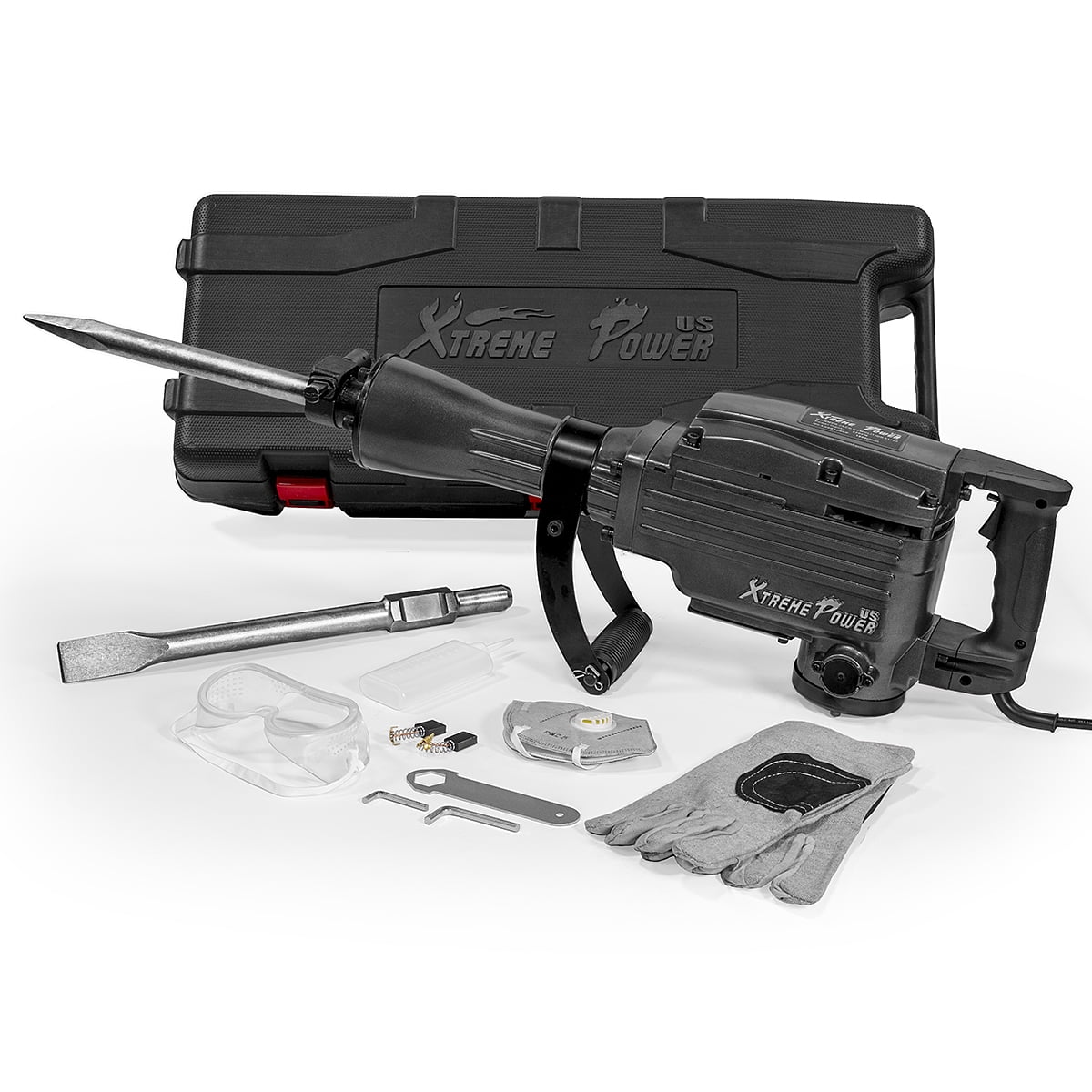 XtremepowerUS 2200W Demolition Industrial Electric Hammer Concrete Breaker w/ 2-Bit Chisel Flat Bits, Case Sansujyuku sansujyuku.com