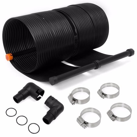 XtremepowerUS Pool Heating System 2’ x 10’ Panel – Solar Heater For Inground & Aboveground Made Of Durable Polypropylene, Raises Temperature, 6-10°F, S240U Black