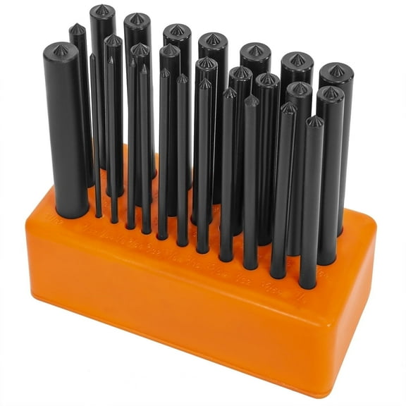 XtremepowerUS Heavy Duty Transfer Punch Set with Holder - Steel Punch Holder - 28 Piece, 3/32" to 1/2"