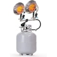 thumbnail image 1 of XtremepowerUS 30,000 BTU Double Tank Top Propane Heater, 3 Heat Settings, 750 Sq Ft Portable Outdoor Radiant Heater for 20 lb Tank, 1 of 11