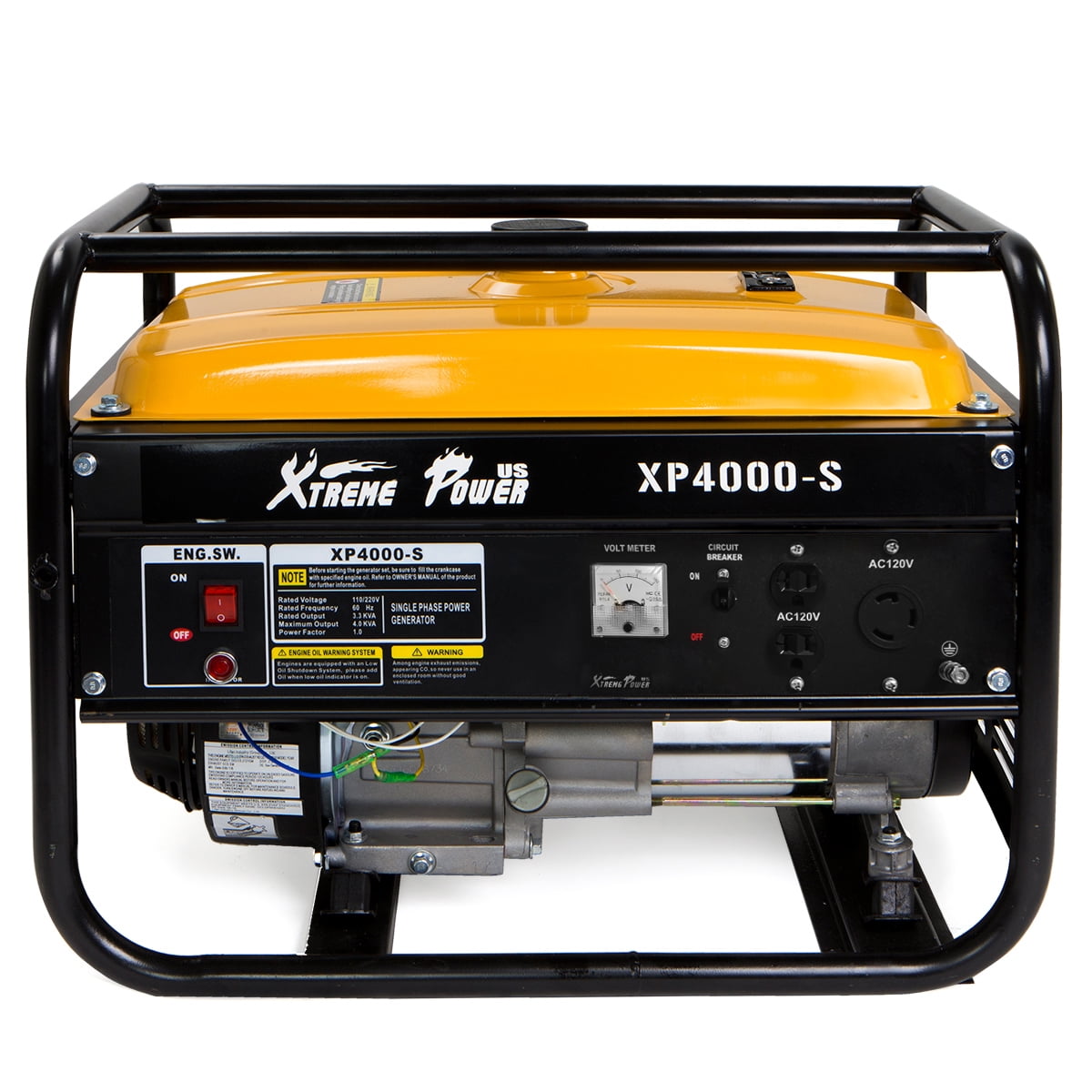 XtremepowerUS 3500 Running Watts/ 4000 Starting Watts, Gas Powered Portable Generator 7HP Air Cooled OHV Engine XtremepowerUS 3500 Running Watts/ 4000 Starting Watts, Gas Powered Portable Generator 7HP Air Cooled OHV Engine