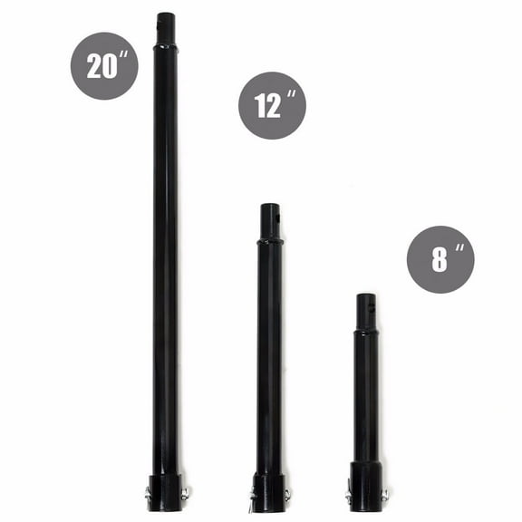 XtremepowerUS Earth Auger Extension Set (8", 12", 20" Length) For Gas Powered Auger Post Hole Digger, 3/4" Shaft