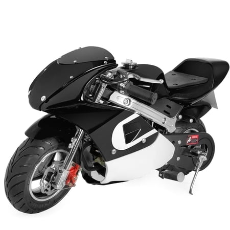 XtremepowerUS Kids Mini Motorcycle Gas Powered Pocket Bike 40cc 4-Stroke Ride On Black