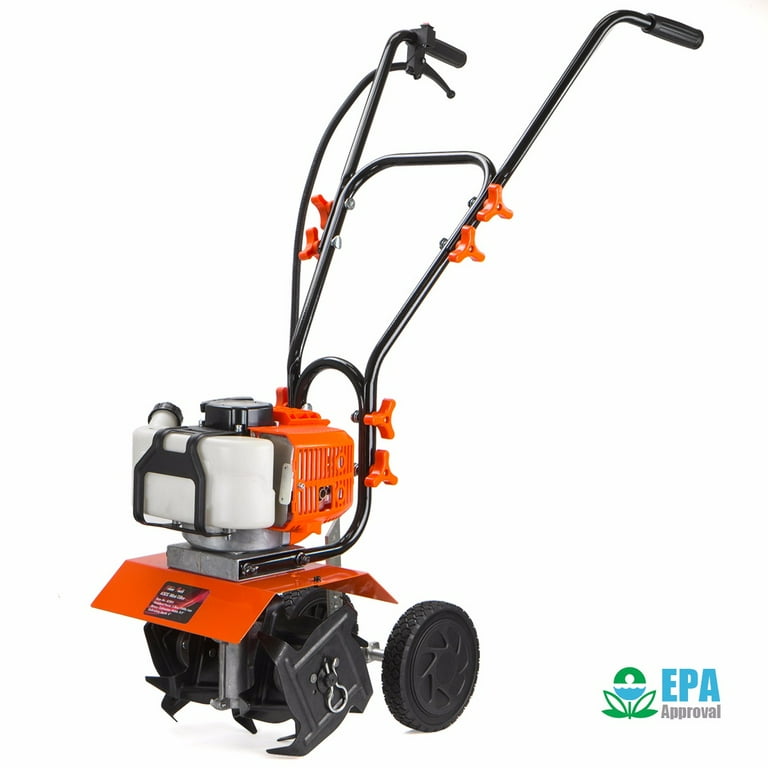 XtremepowerUS 10 in. 43 cc 2-Stroke Mini Gas Tiller Cultivator XtremepowerUS 10 in. 43 cc 2-Stroke Mini Gas Tiller Cultivator
