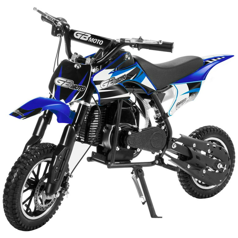 XtremepowerUS 49CC Ride-On Off Road Mini Dirt Bike 2-Stroke Gas-Powered  Mini Bike Motorcycle, Blue