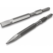 XtremepowerUS 2-Piece 11" Concrete Chisel Set, 5/8" Hex Shank Point & Flat Chisel Bits for Electric Demolition Jack Hammers