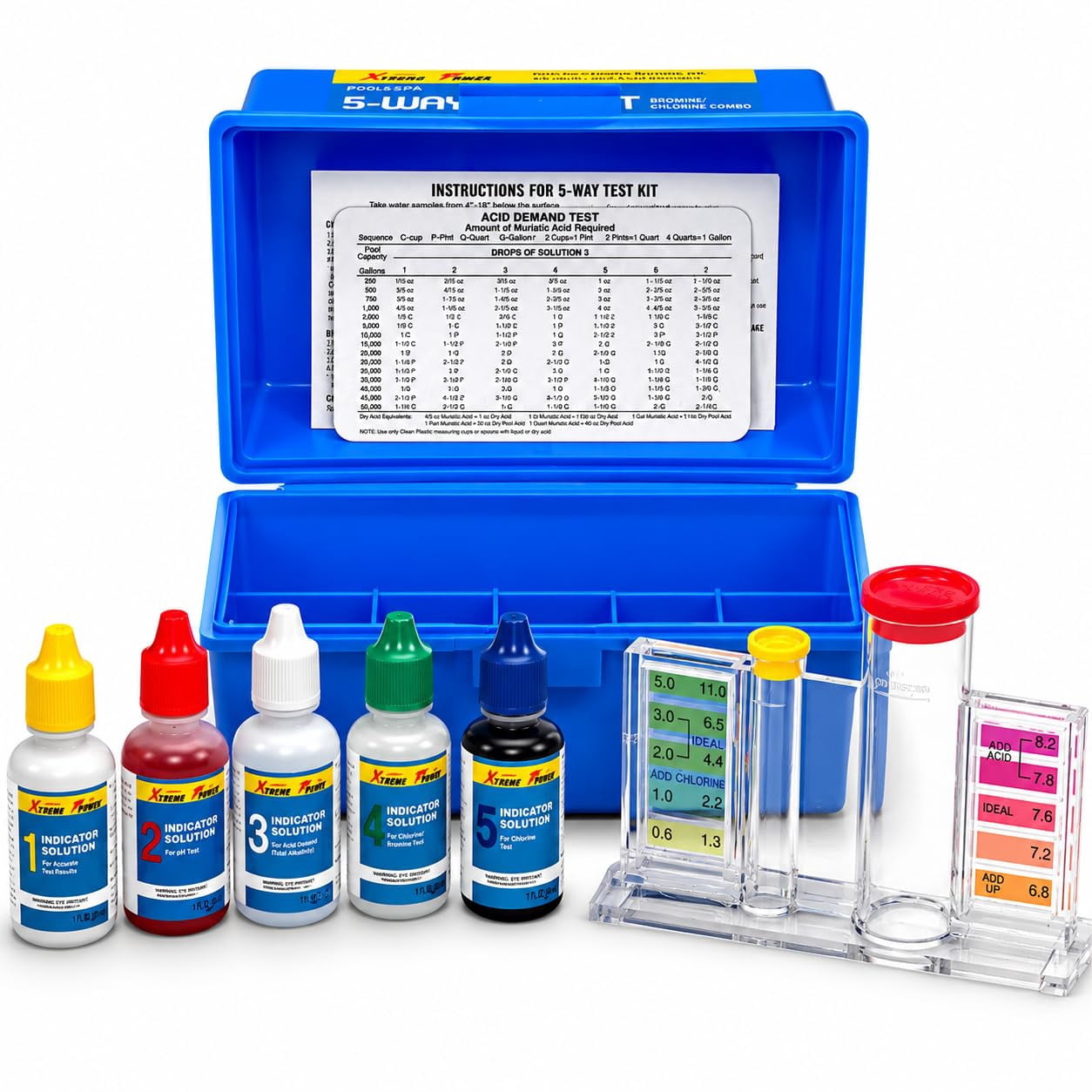 Water Sampler Test XtremepowerUS Swimming Pool Chemistry Test Kit, 5-Way Water Test ...