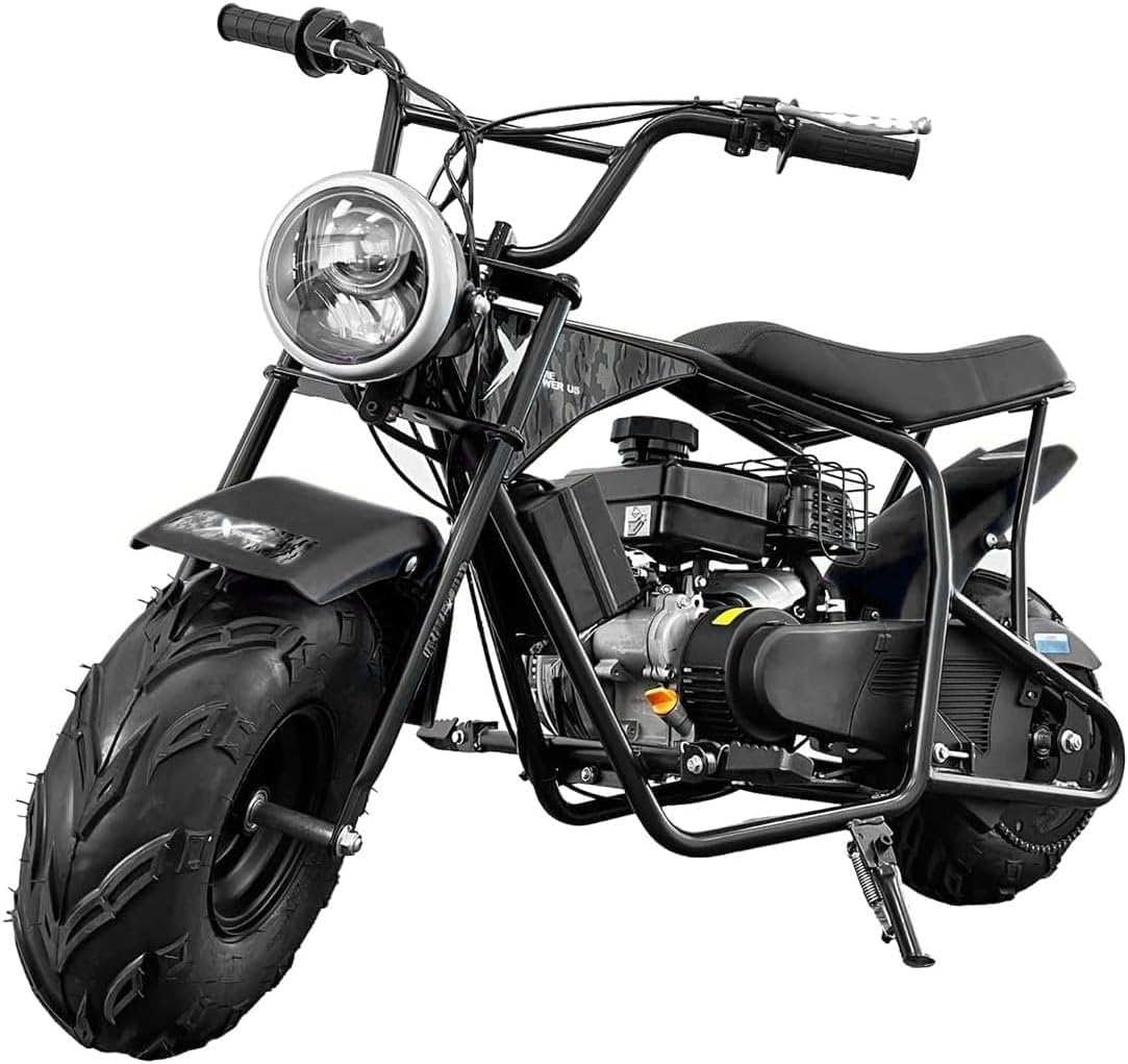 XtremepowerUS 99cc Trail Mini Dirt Bike 3.5HP Gas Powered Off Road Trail Bike, Mini Bike for Adults & Kids Weight Support Up to 185 LBS (Black)