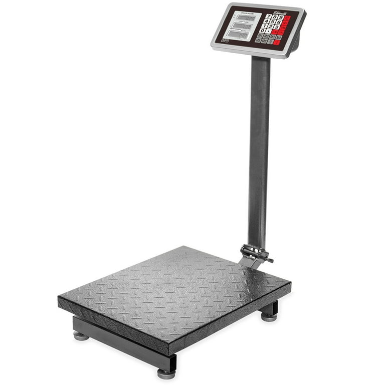 Xtremepowerus 600lb Weight Computer Scale Digital Floor Platform Shipping Warehouse Postal Foldable, Gray