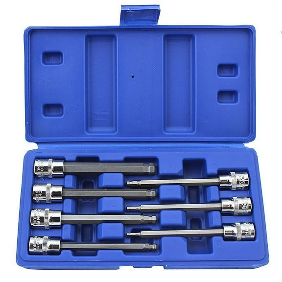 Stark USA 7PC 3/8" Drive Extra Long Ball End Hex Bit Socket Set, SAE, Premium S2 Alloy Steel | 1/8" - 3/8" Set