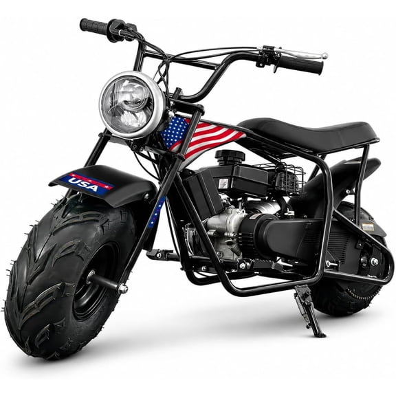 XtremepowerUS 99cc 4-Stroke Gas Mini Dirt Bike, Up to 40 MPH, Pull Start Off-Road Trail Motorcycle for Teens & Adults (Ages 13+), Hydraulic Suspension, Rear Disc Brake, 190 lb Capacity, Black