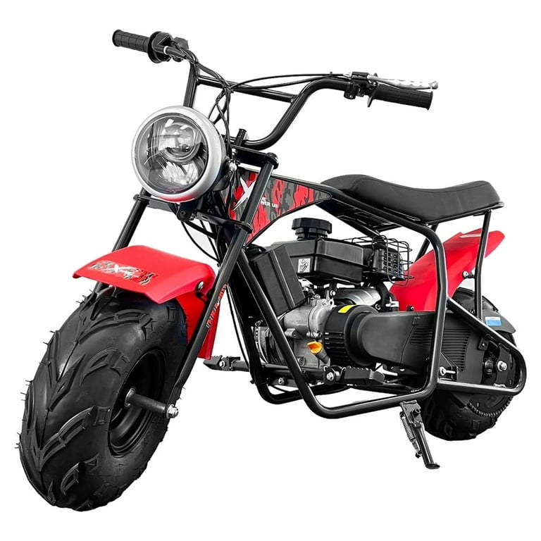 XtremepowerUS 99cc Kids Dirt Off Road Trail Mini Bike Gas Powered for Adult Kid Red Black