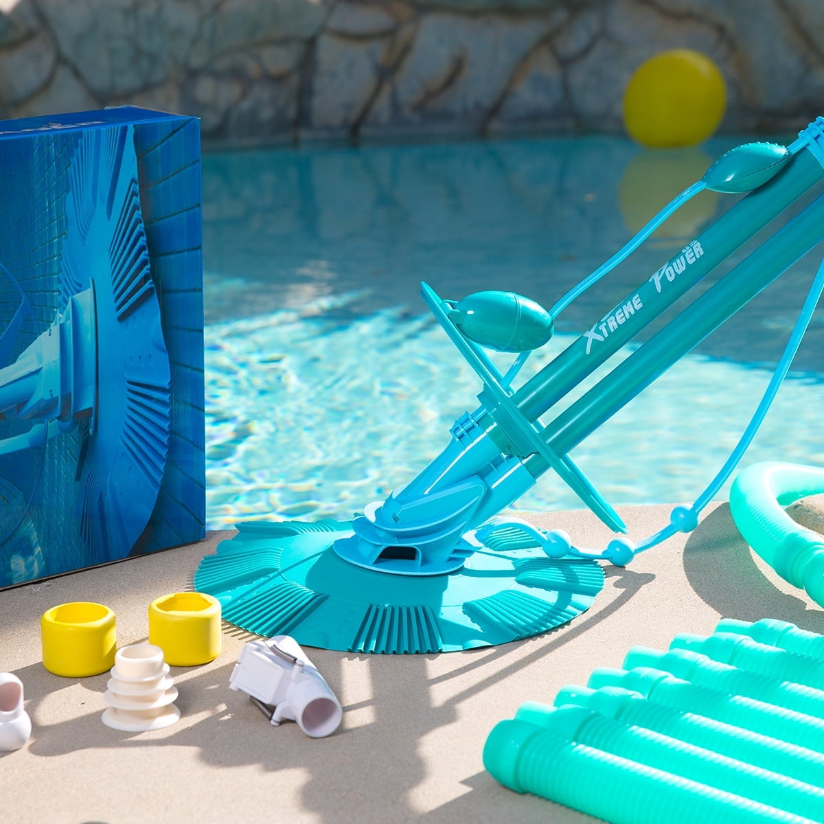 XtremepowerUS Automatic Suction Side Pool Cleaner, Creepy Crawler Pool Vacuum with Hose Set