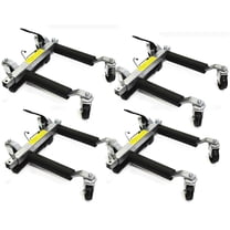 Stark USA Car Wheel Dolly Jack Set of 4, 1,500 lb Capacity Vehicle Skates, 12” Tire Positioning Jacks with Hydraulic Ratchet Foot Pedal