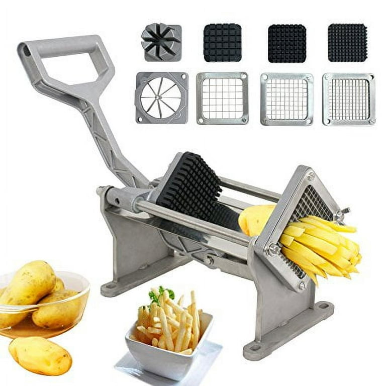 Xtremepowerus Commercial Potato French Fries Apple Fruit Vegetable Cutter Slicer w/ 4 Blade