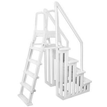 XtremepowerUS Deluxe Above-Ground Pool Ladder A-Frame Ladder Pool Non-Sliip Step Ladder, White
