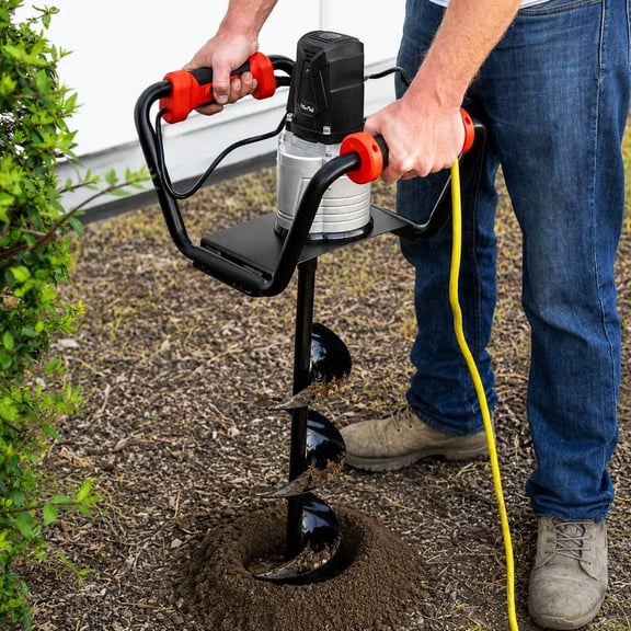 XtremepowerUS 1500W Electric Post Hole Digger with 6-Inch Auger Bit, 110V Earth Auger for Fence Posts, Tree Planting & Landscaping