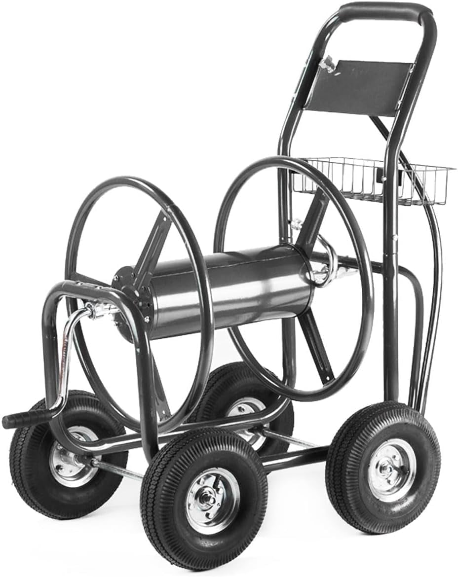 Xtremepower US Hose Reel Cart, Hose Cart with Wheels Heavy Duty, Industrial Hose Reels for Outside, 300-Feet of 5/8" Hose Capacity