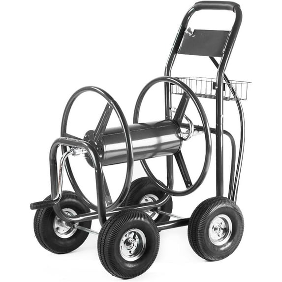 Xtremepower US Hose Reel Cart, Hose Cart with Wheels Heavy Duty, Industrial Hose Reels for Outside, 300-Feet of 5/8" Hose Capacity