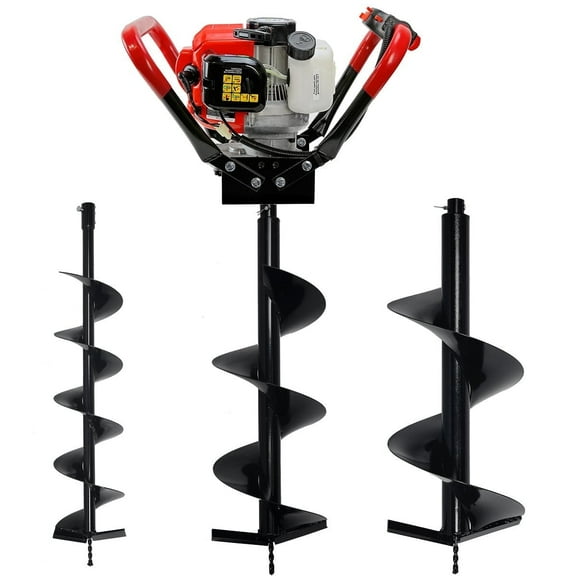 XtremepowerUS 55cc Gas Powered Auger Post Hole Digger With 6", 10" & 12" Bit, EPA Approved 2 Stroke Motor, 3/4" Shaft