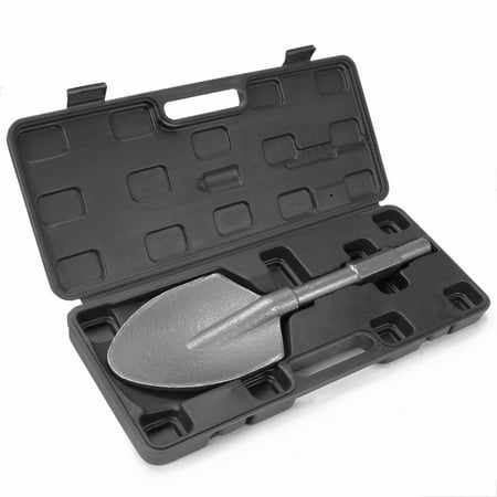 XtremepowerUS 1-1/8" Hex Shank 17.5" Alloy Steel Scoop Shovel, Chisel Bit for Electric Demolition Hammers & Jack Hammers, 5" Width With Carry Case