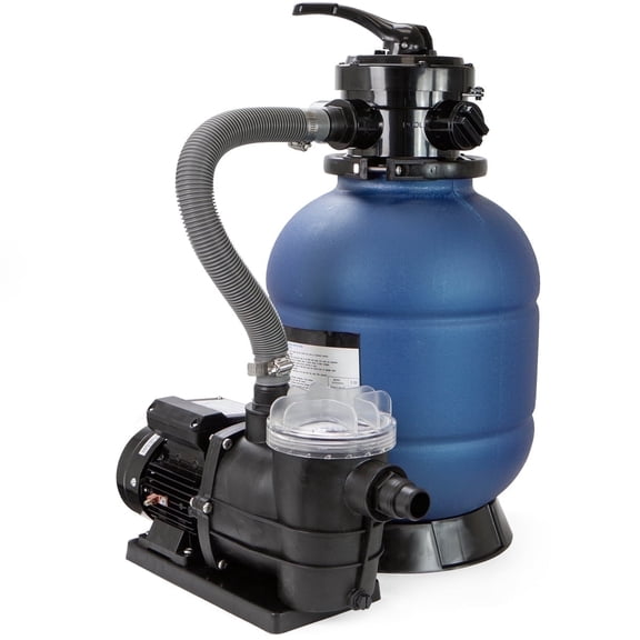 XtremepowerUS 13" Sand Filter Pool Pump, 2400 GPH 3/4 HP Above Ground Pool Filter System, 4-Way Valve, 42 lb Sand Capacity, Up to 10,000 Gallons