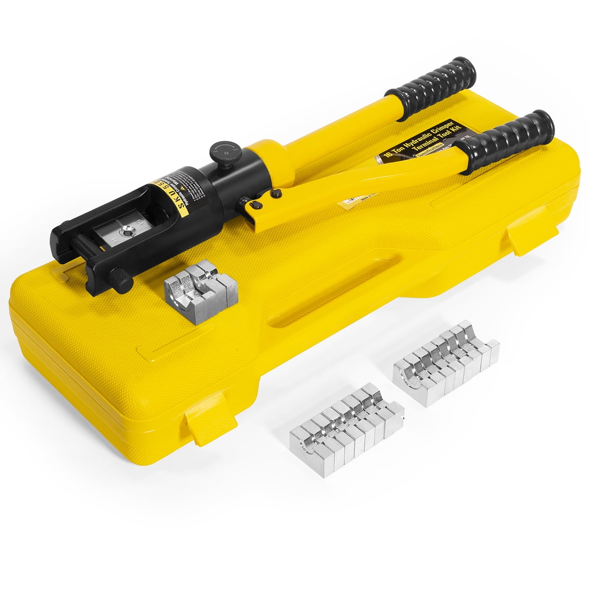 XtremepowerUS Hydraulic Wire Terminal Crimper Battery Cable Lug Crimping Tool W/ Dies Set (16Ton)