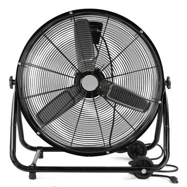 XtremepowerUS Industrial 24" High Velocity Floor Fan Rolling Drum Adjustable Speed Air Flow Built-in Wheel