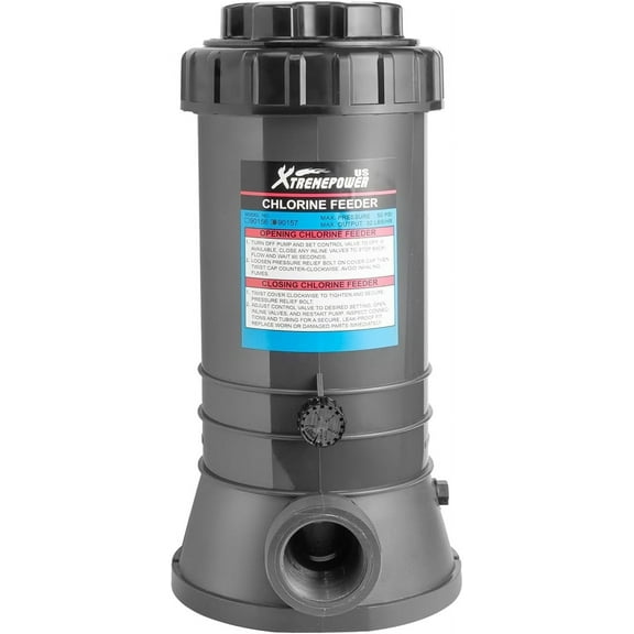XtremepowerUS Automatic Inline Pool Chemical Feeder for Above-Ground & In-Ground Pools, 3” Tablet Compatible