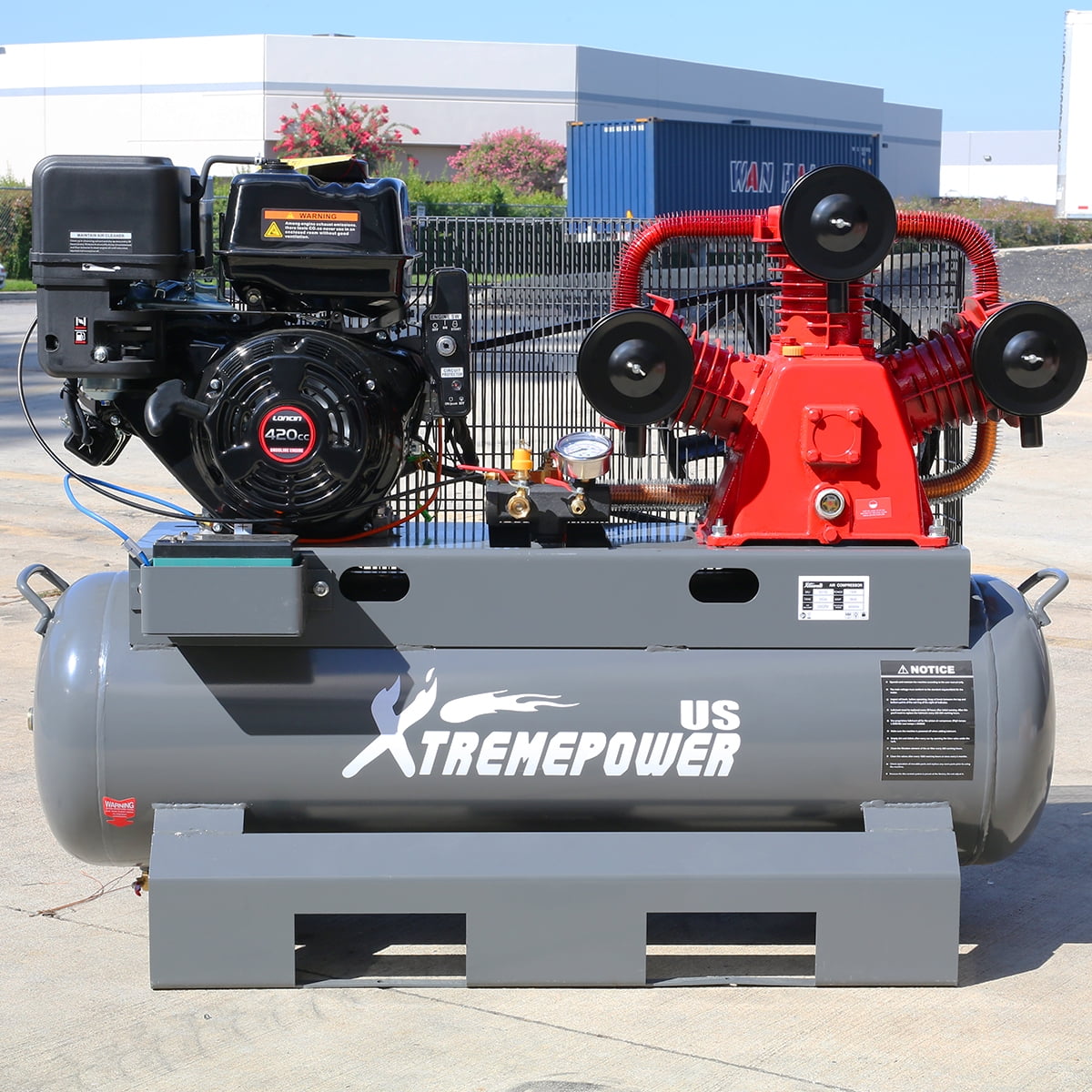 XtremepowerUS Heavy Duty Horizontal 13HP Gas Powered 30Gallon Air Compressor Wheelbarrow