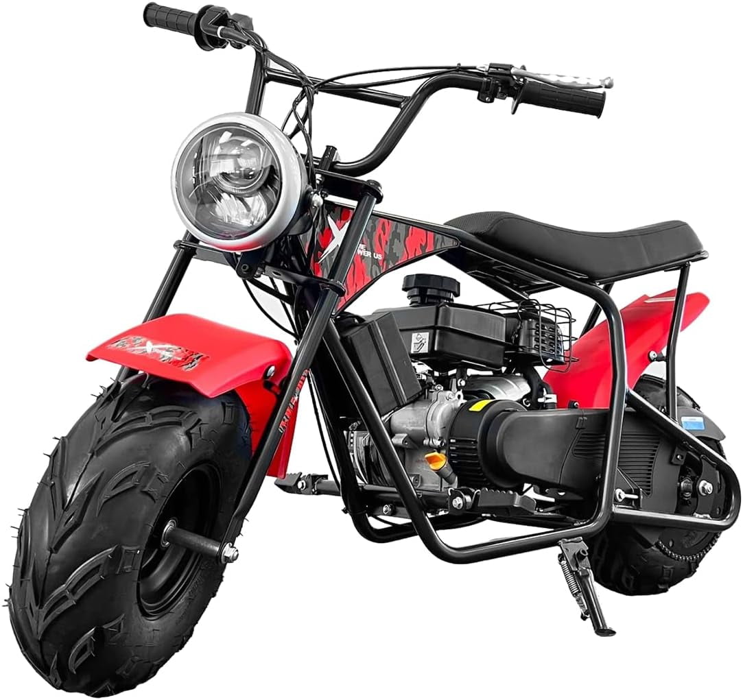 XtremepowerUS Pro-Series 99cc 3.5HP Gas Powered Off Road Trail Bike, Dirt Bike Mini Bike for Adults & Kids 16+, Red/Black