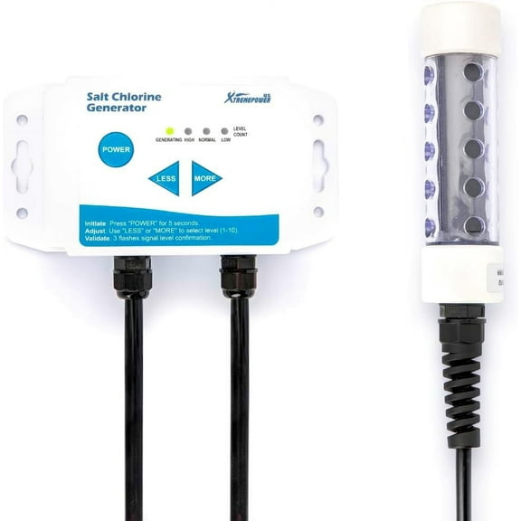 XtremepowerUS Saltwater Chlorine Generation System for Spas & Hot Tubs, Up to 3,000 Gallons, Chemical-Free, Converts Any Spa To Saltwater System, Drop In System