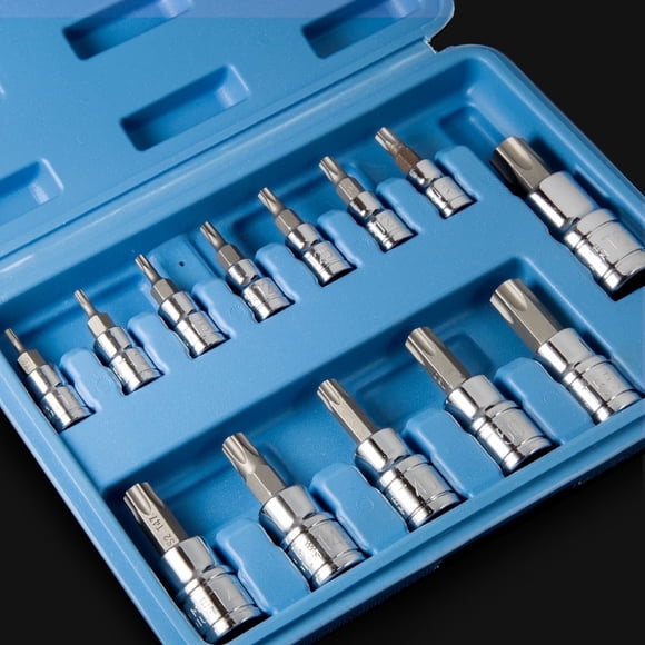 Stark USA Torx Bit Socket Set 13PC - S2 Alloy Steel, 6 Point, T8-T60, 1/4 3/8 1/2 Drive