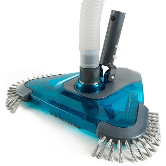 XtremepowerUS Pool Vacuum Head With Side Brush & Universal Rotatable Hose Adapter, Weighted Triangular Shape, Pole Not Included (Safe For Vinyl Liner Pools)