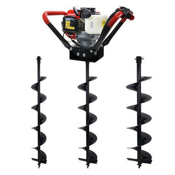 XtremepowerUS 55cc Gas Powered Auger Post Hole Digger With 4", 6" & 10" Bit, EPA Approved 2 Stroke Motor, 3/4" Shaft