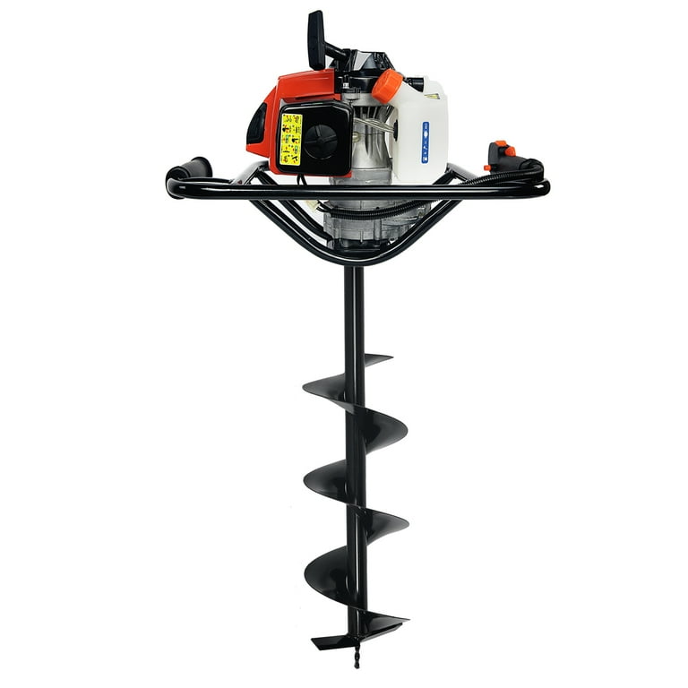 XtremepowerUS V Type 63CC 2 Stroke Gas Post Hole Digger Plant Fence Recoil Motor One Man Auger 8