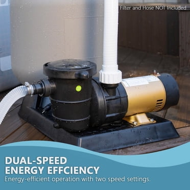 XtremepowerUS 1.5 HP Above-Ground Swimming Pool Pump, 115V 2-Speed High-Flow Motor, 4,980 GPH Water Flow, 40 ft Max Lift, Energy-Efficient Quiet Operation