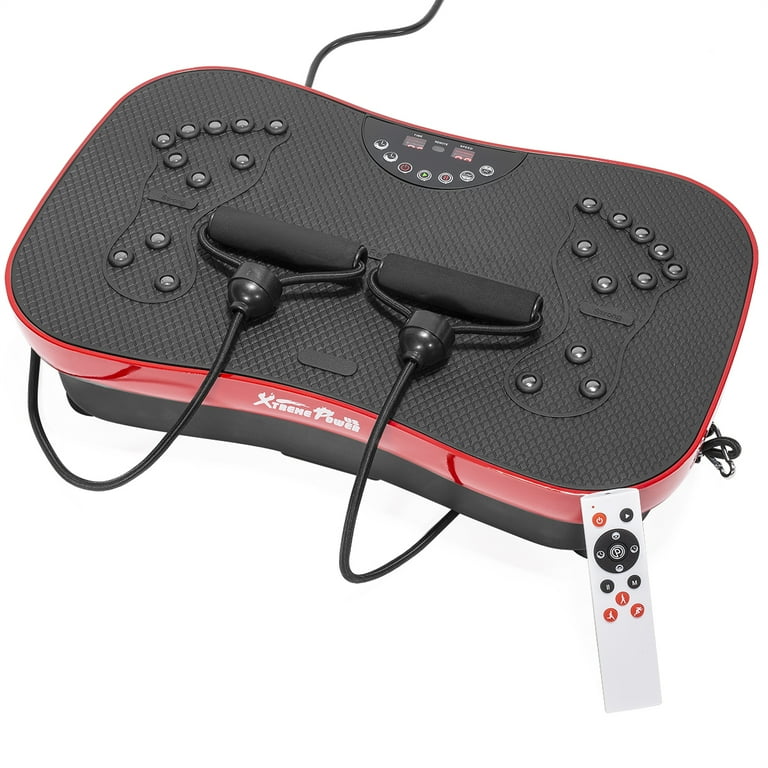 XtremepowerUS Vibe Slim Vibration Fitness Trainer Plate w/ Straps + Remote Control