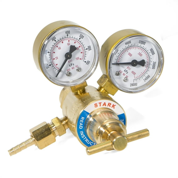 XtremepowerUS Welding Gas Oxygen Regulator for Welding Gas Torch Cutting Rear Mount Fitting Pressure Gauge (Oxygen)