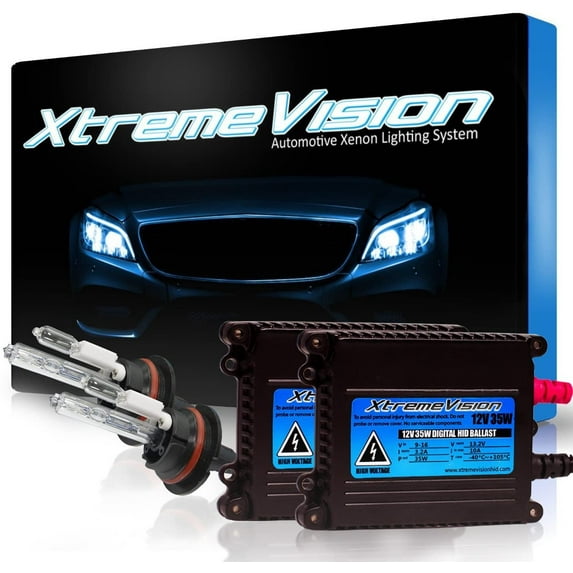 Xtremevision 35W DC Xenon Bundle with Slim Ballast 1 Pair and 9004 4300K - 43K Bright Daylight Xenon Bulbs 1 Pair