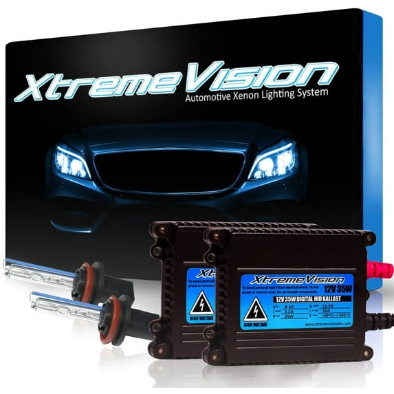 Xtremevision 35W DC Xenon Bundle with Slim Ballast 1 Pair and H11 5000K - 5K Bright White Xenon Bulbs 1 Pair