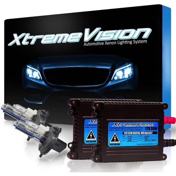Xtremevision 35W DC Xenon Bundle with Slim Ballast 1 Pair and H4 / 9003 12000K - 12K Purple Xenon Bulbs 1 Pair