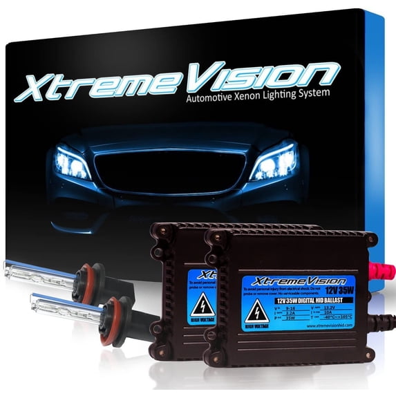 Xtremevision 35W Xenon Bundle with Slim Ballast 1 Pair and H11 8000K - 8K Medium Blue Xenon Bulbs 1 Pair